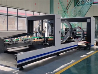 Línea de máquina de cajas de papel corrugadas de pegado de alta velocidad