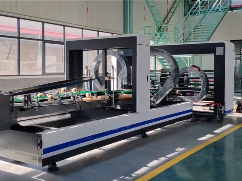 Línea de máquina de cajas de papel corrugadas de pegado de alta velocidad